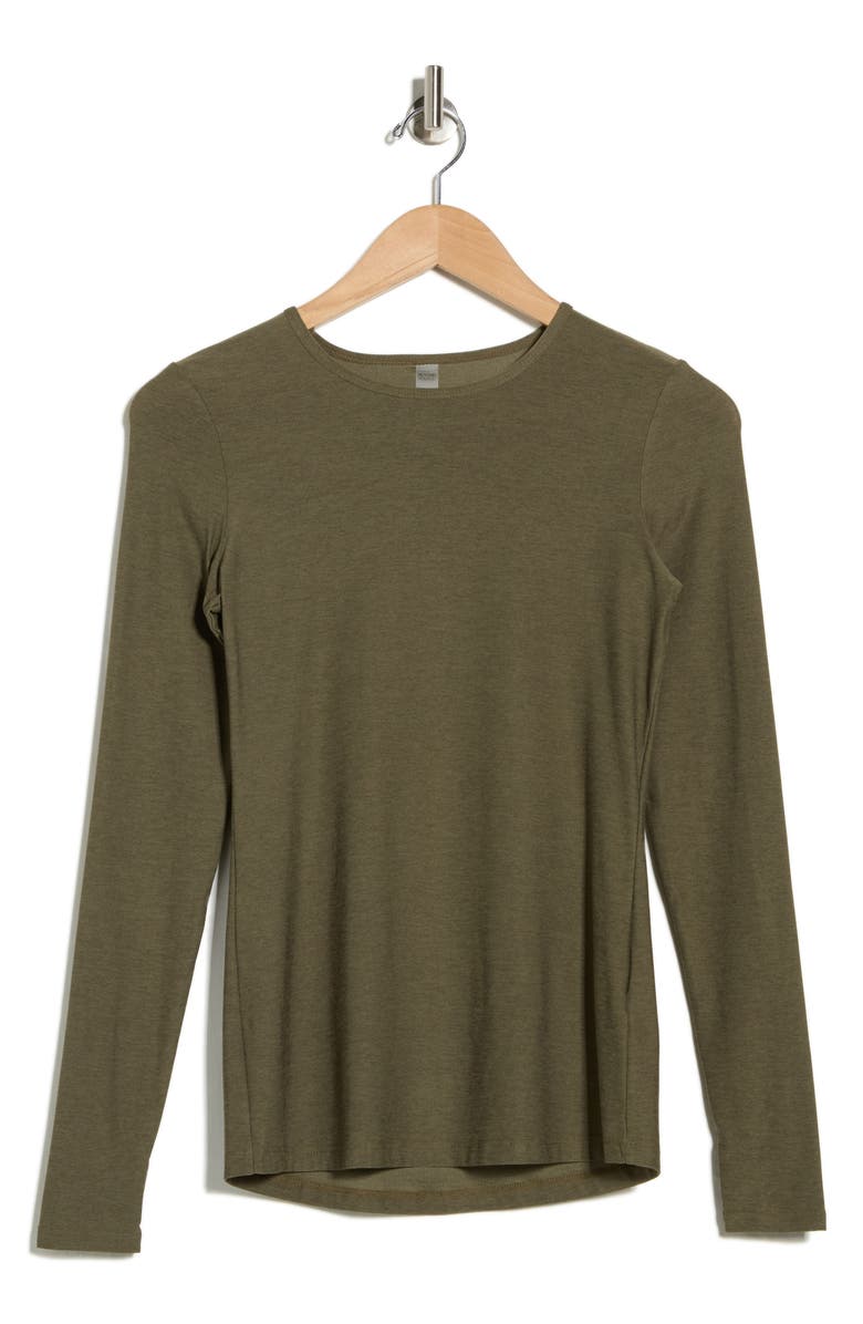 Beyond Yoga Classic Crewneck Pullover, Main, color, Beyond Olive Heather