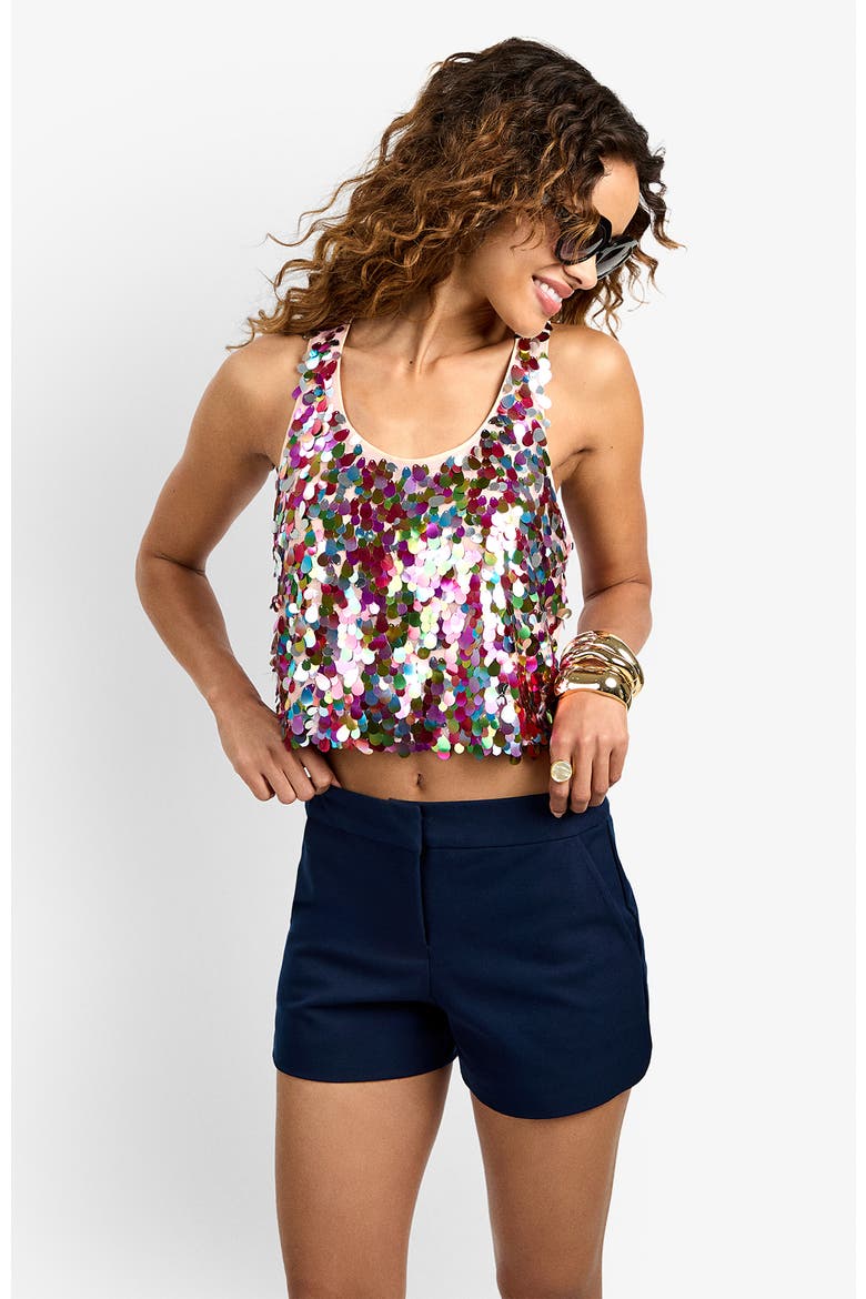 Nerissa Sequin Top, Alternate, color, Petal Paillettes