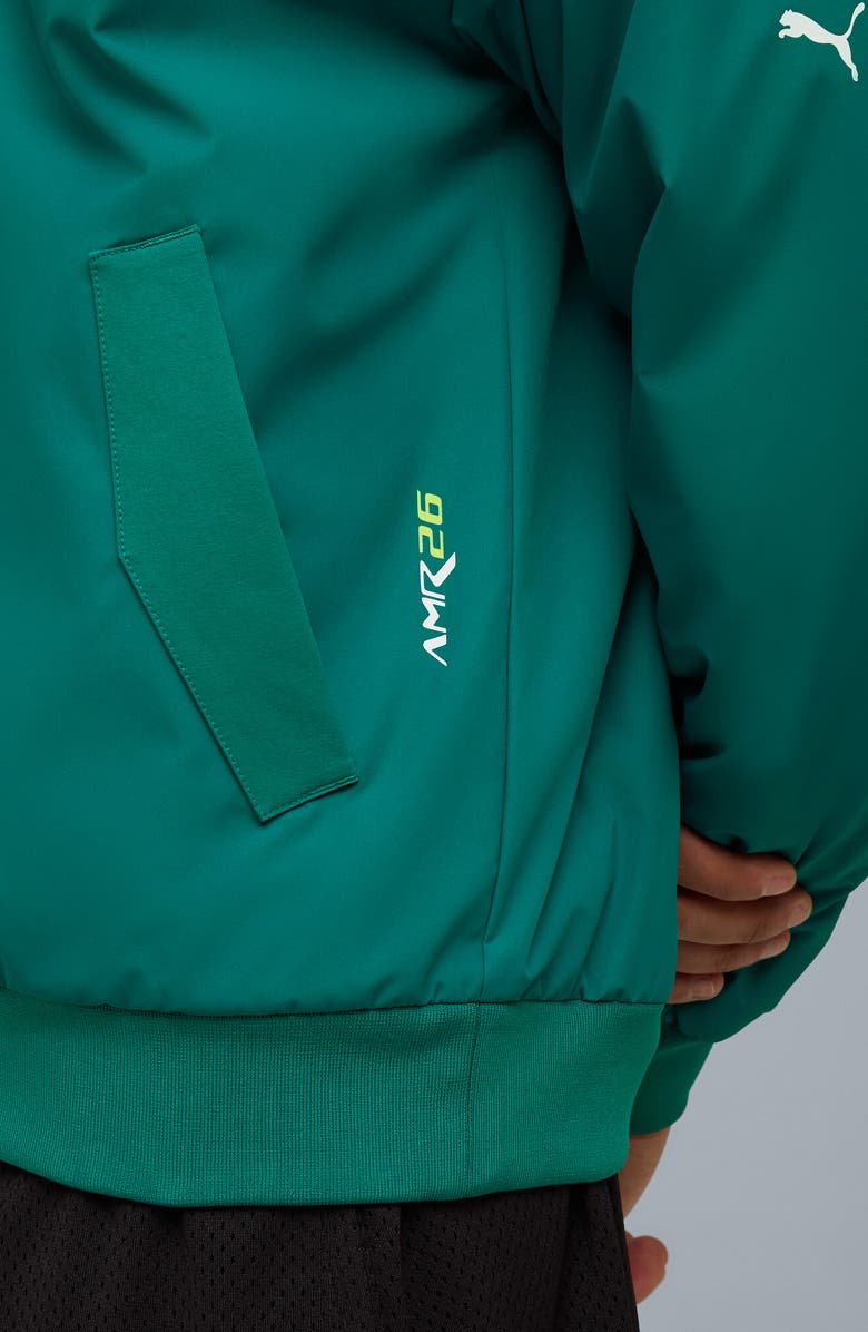 PUMA Aston Martin F1 Replica Water Repellent Jacket, Alternate, color, Green Lux
