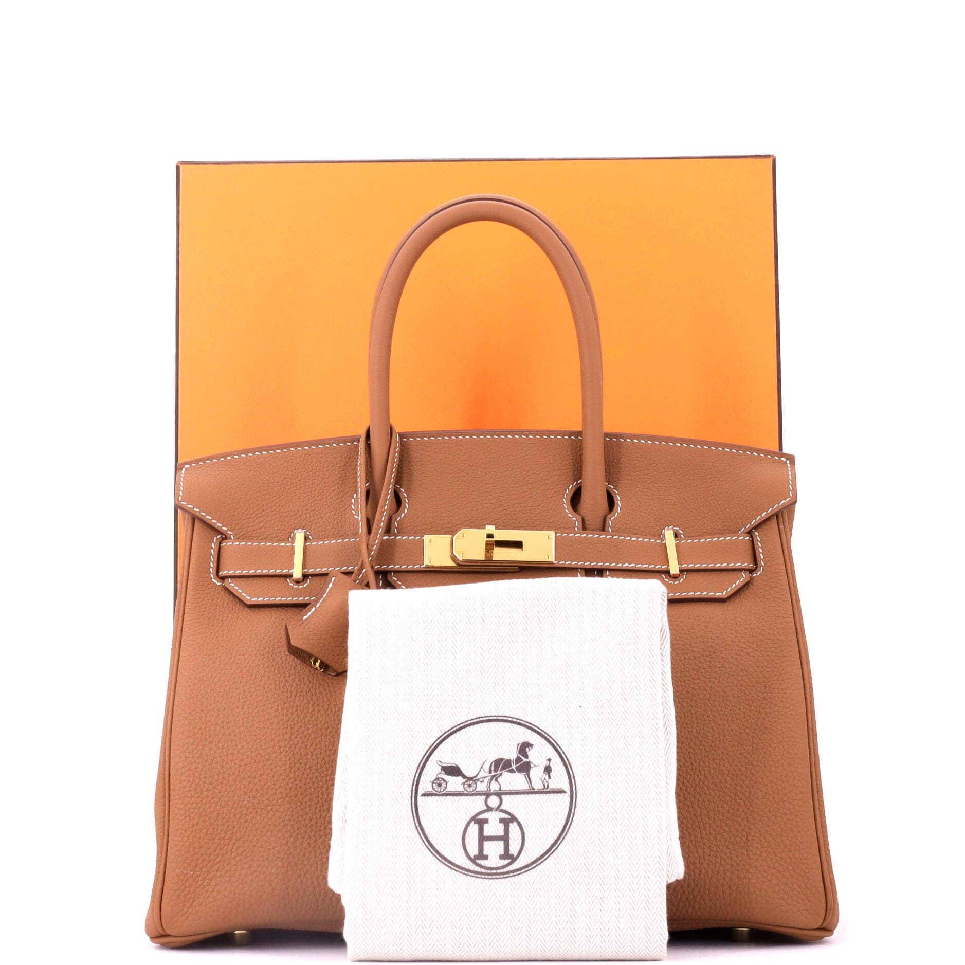 Pre-Owned Hermes Birkin Handbag Brown Togo with Gold Hardware 30, Alternate, color, Gold