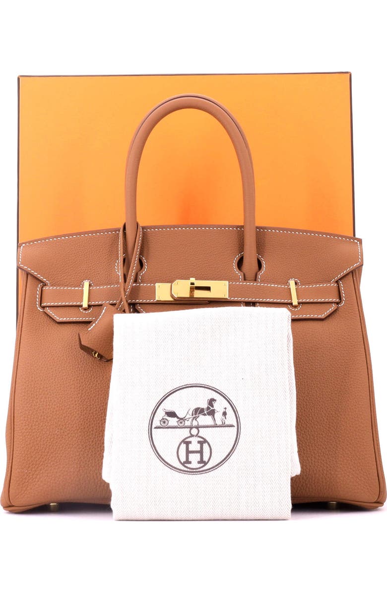 Pre-Owned Hermes Birkin Handbag Brown Togo with Gold Hardware 30, Alternate, color, Gold