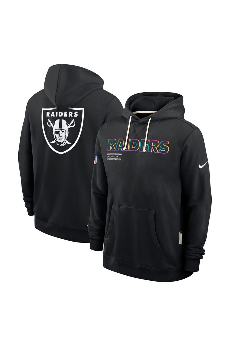 Men's Nike Black Las Vegas Raiders 2025 NFL Crucial Catch Sideline Standard Issue Dri-FIT Hoodie, Alternate, color, Black