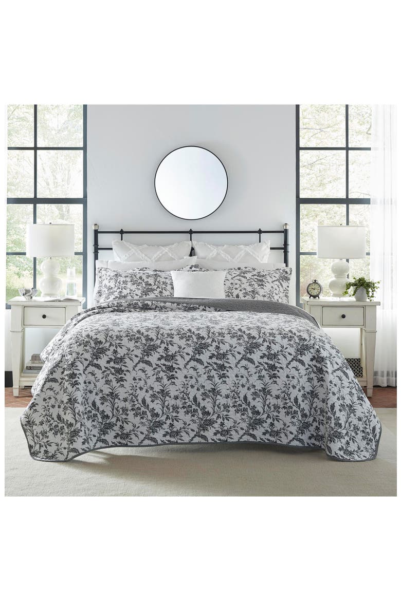 Amberley Quilt & Sham Set, Alternate, color, BLACK WHITE