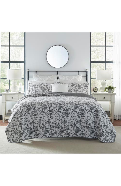Laura Ashley Amberley Quilt & Sham Set In Black White