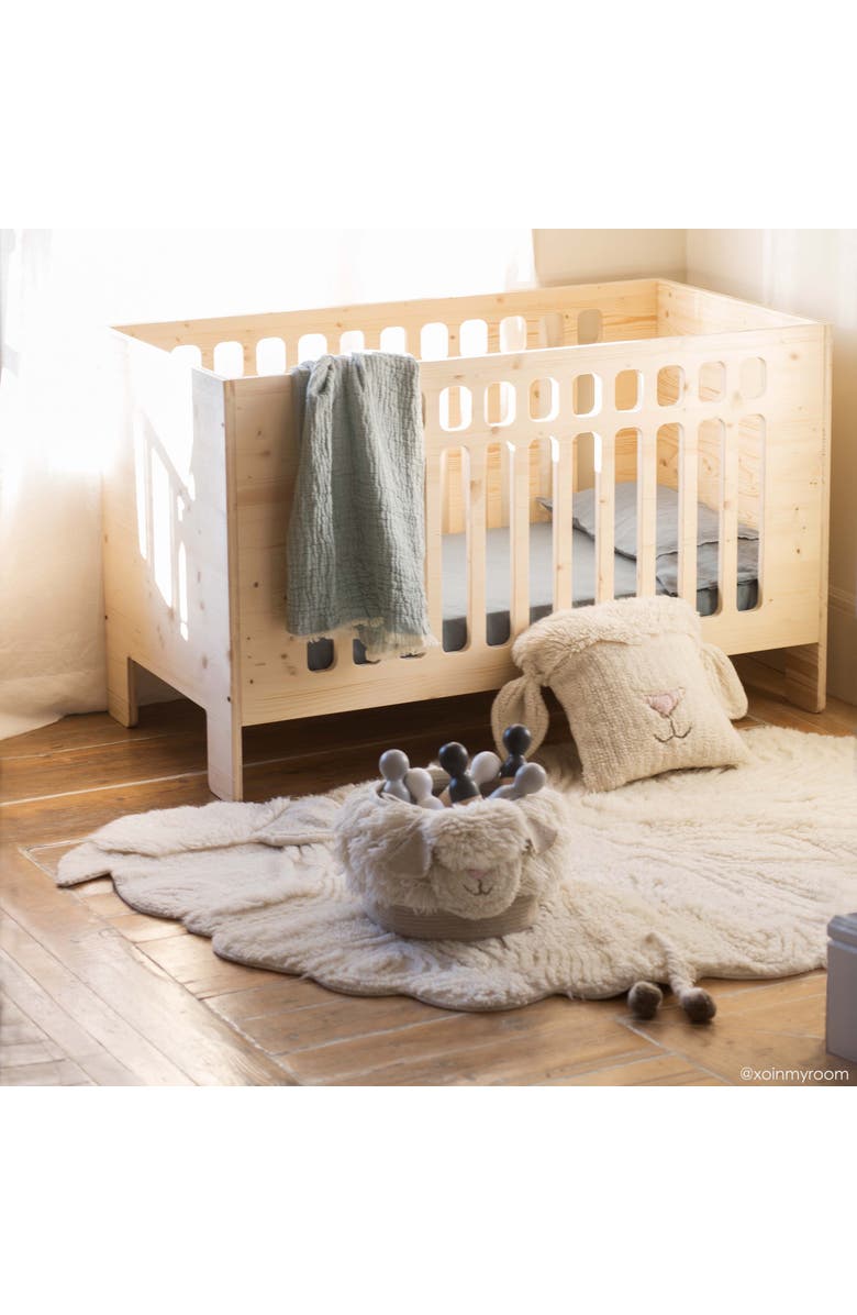 Lorena Canals Woolable Basket Pink Nose Sheep, Alternate, color, Sheep White, Rose, Sandstone