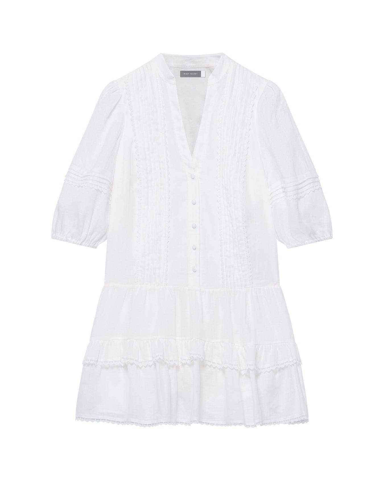ramie mini dress Cordelia Ramie Mini Dress in White By DISSH