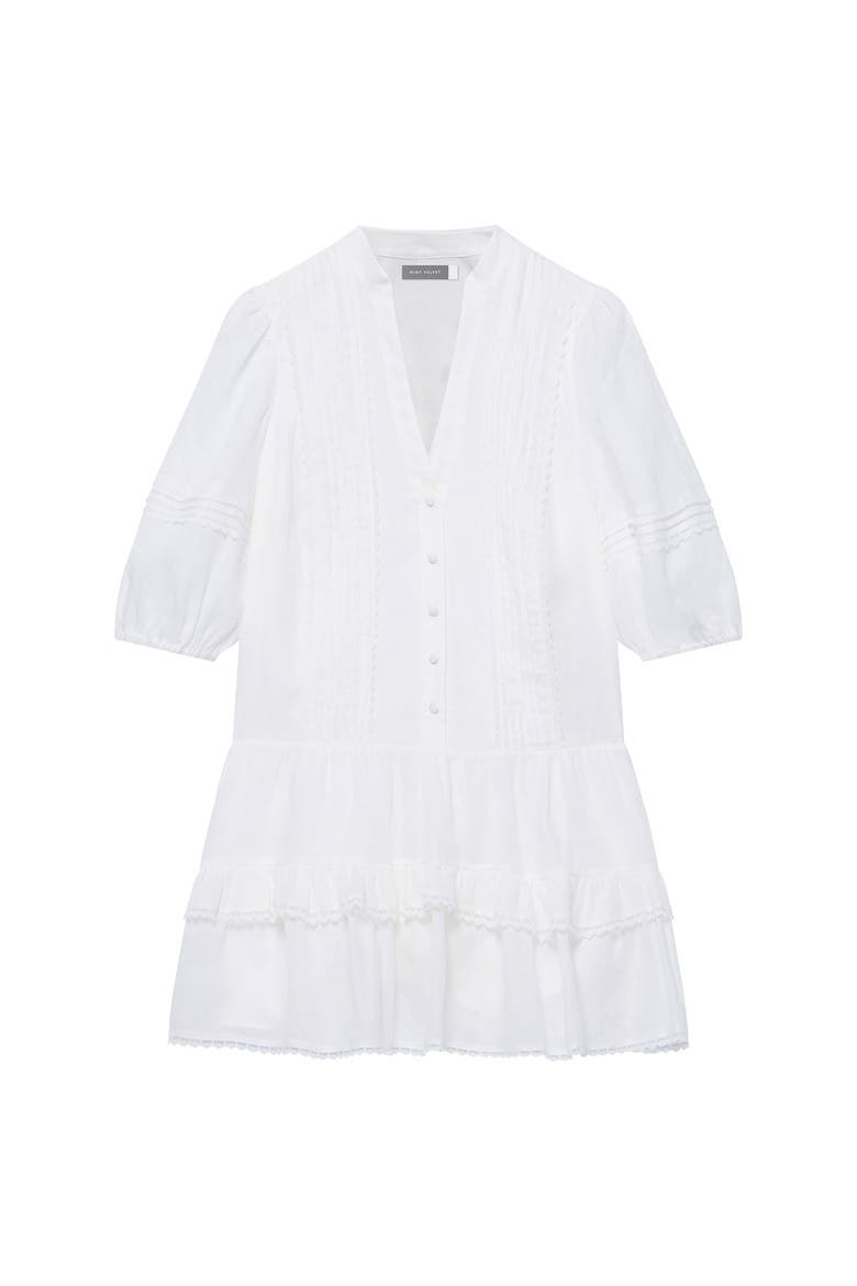 Ramie Ruffle Mini Dress, Alternate, color, Ivory