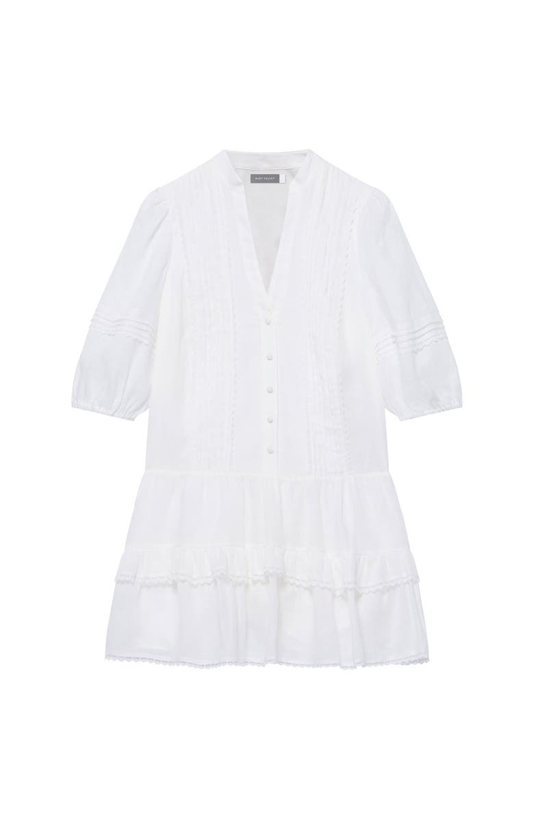 MINT VELVET Ramie Ruffle Mini Dress, Alternate, color, Ivory