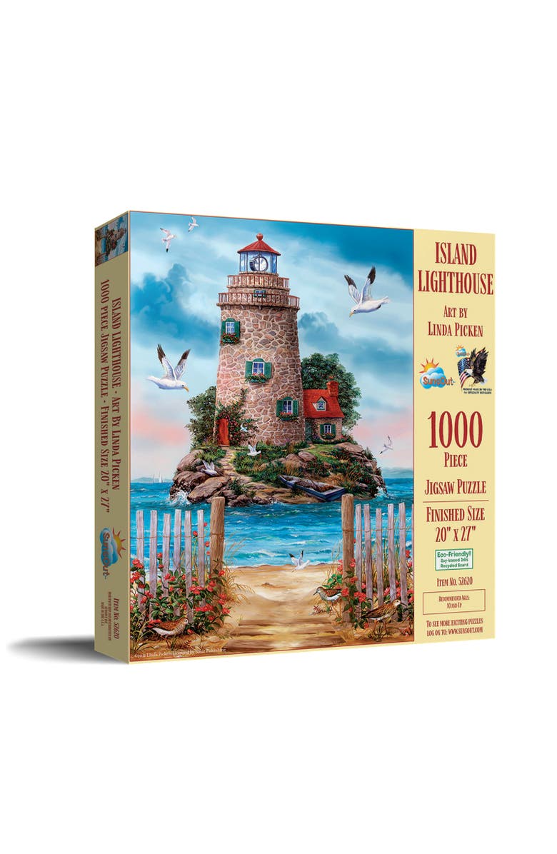 Sunsout Island Lighthouse 1000 piece Jigsaw Puzzle for Adults, Main, color, Multicolor