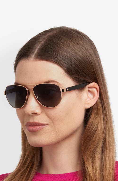 Kate Spade New York Polina 61mm Polarized Gradient Pilot Sunglasses In Gold