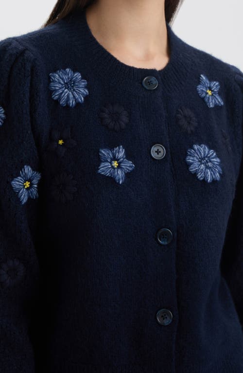 Nvlt Flower Embroidered Cardigan In Blue