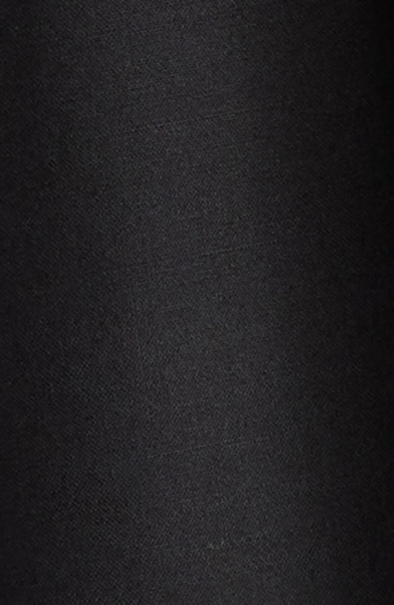 Oscar de la Renta Orchid Embroidered Split Sleeve Dress, Alternate, color, Black