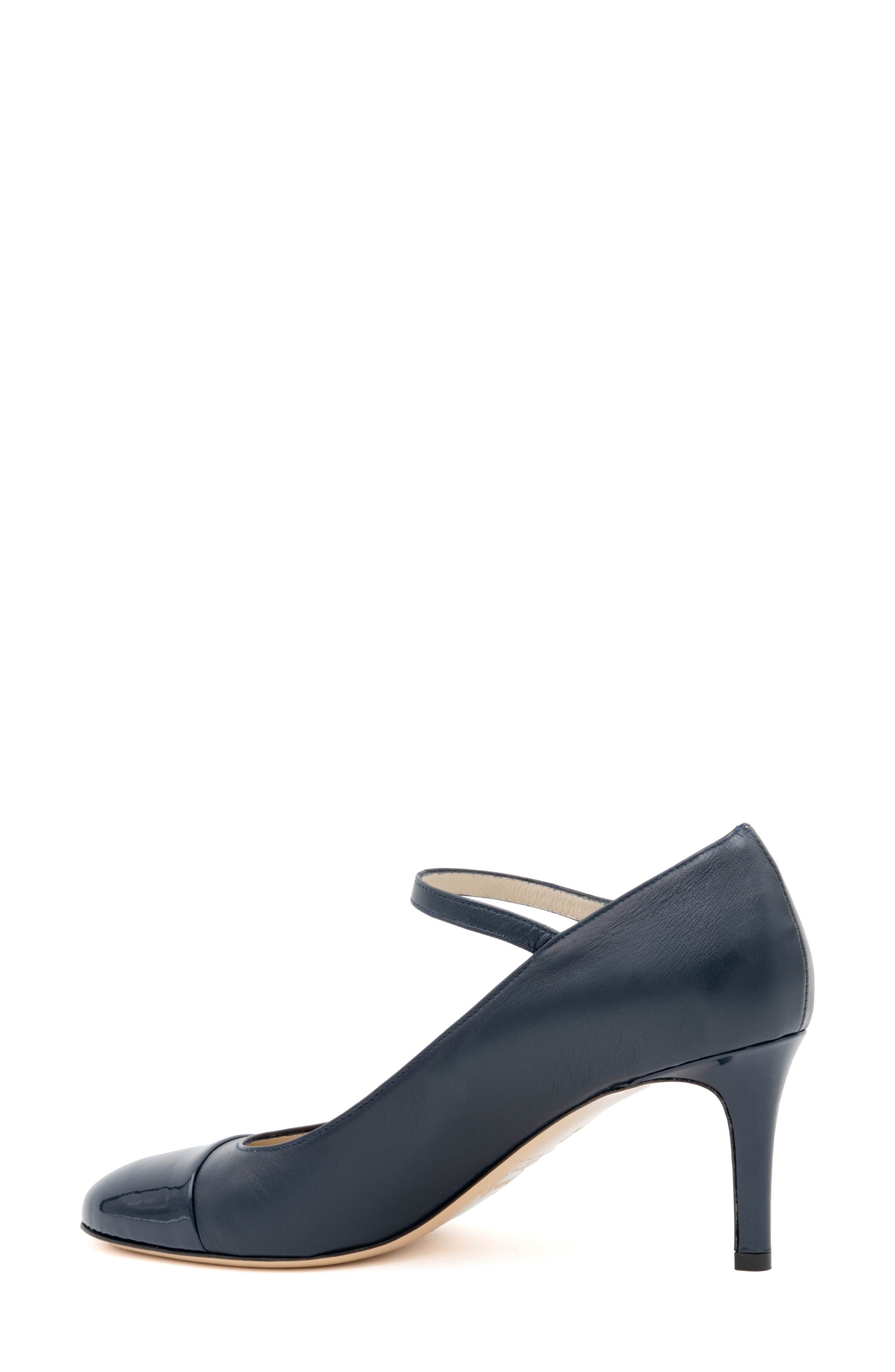 Lilli Ankle Strap Cap Toe Pump, Alternate, color, BLUE PAVONE PARM NIGHT VERNICE