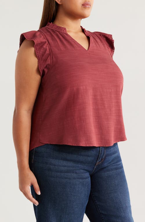 Wit & Wisdom Flutter Sleeve Jersey Top