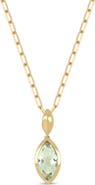 Bony Levy 14k Gold Green Amethyst Pendant Necklace