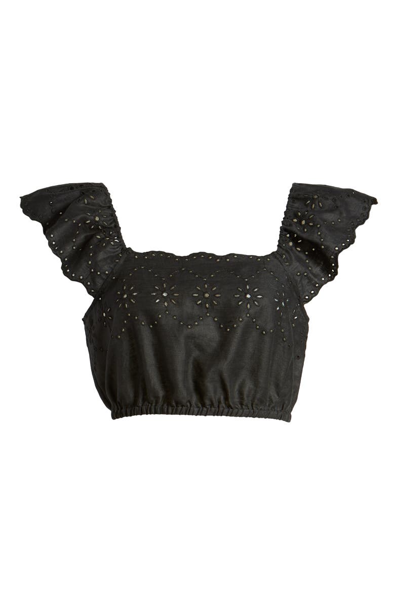 Rachel Parcell Eyelet Crop Top, Alternate, color, 