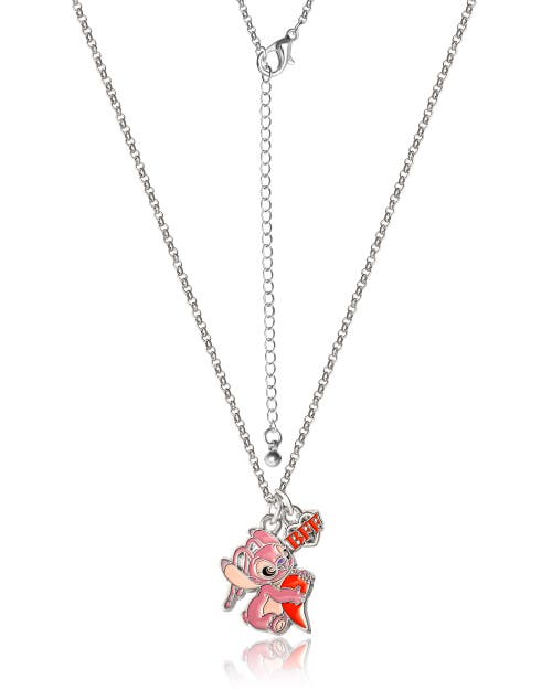 Disney Lilo & Stitch Bff Necklace Set Of 2, 16"+3" In Metallic