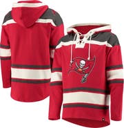 '47 Men's '47 Red Tampa Bay Buccaneers Lacer V-Neck Pullover Hoodie