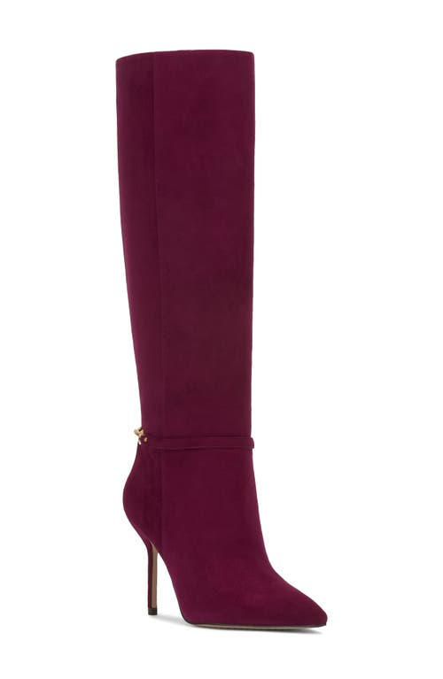 Vince Camuto Mirtha Pointed Toe Knee High Boot In Burgundy