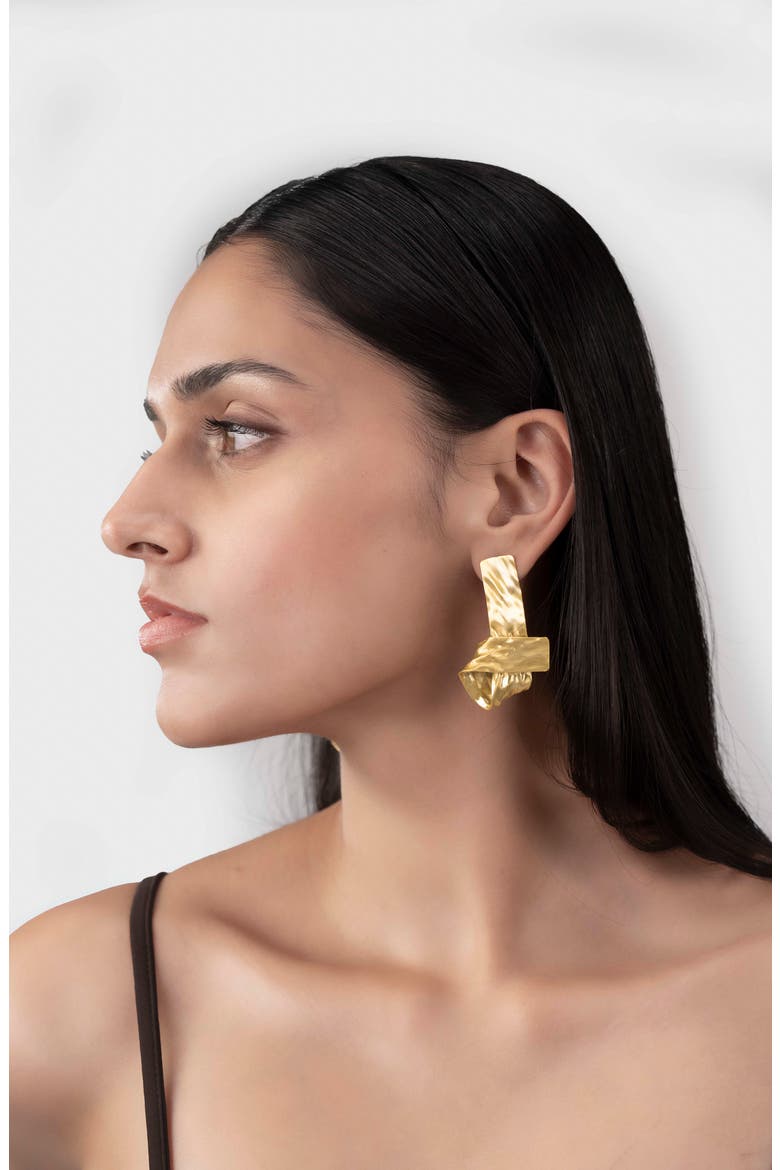 Jiya Statement Knot Earrings, Alternate, color, GOLD