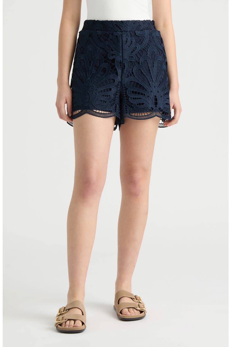 Lace Shorts, Main, color, NAVY