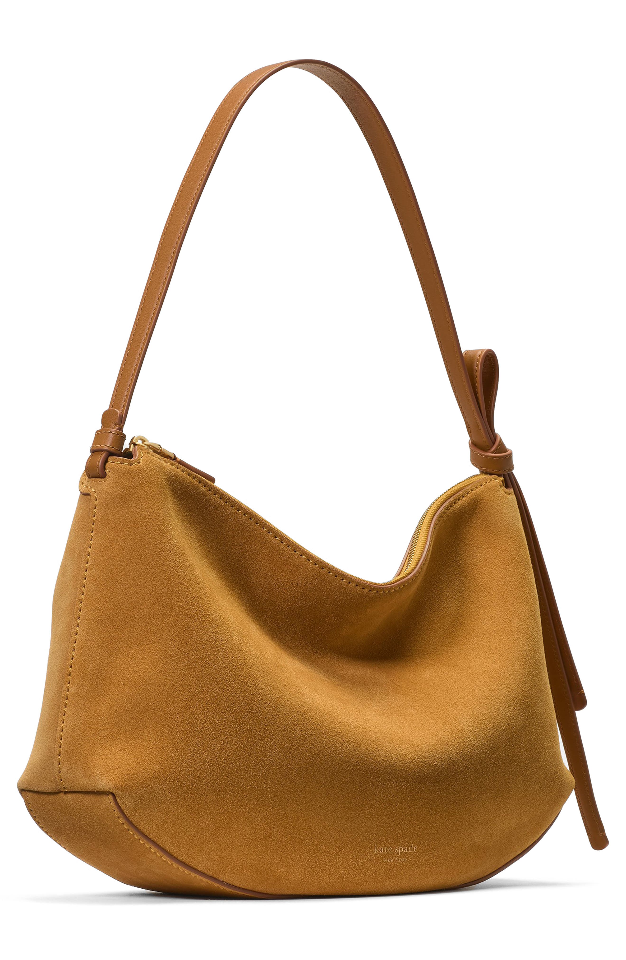 Kate Spade New York large loop suede shoulder bag, Alternate, color, 