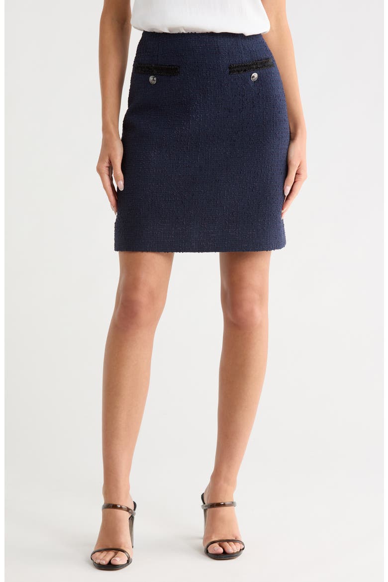 Charlie Tweed Miniskirt, Main, color, BLUE NAVY