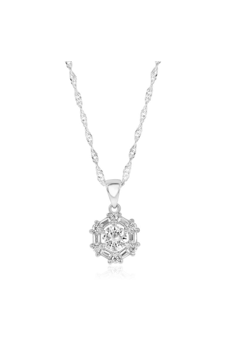 Donatello Gian Sterling Silver Moissanite Necklace, Main, color, Silver