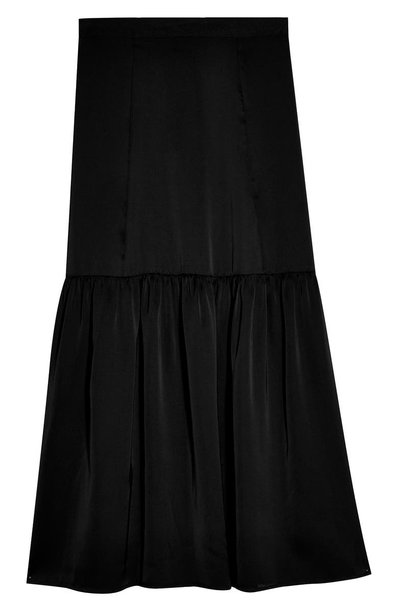 Topshop Satin Tiered Midi Skirt, Alternate, color,