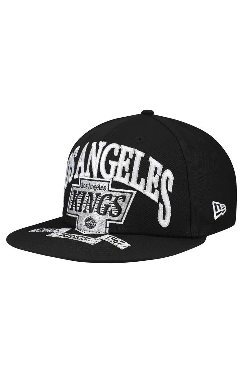New Era Men's New Era Black Los Angeles Kings Oversized Vintage Arch 59Fifty Fitted Hat, Main, color, Black