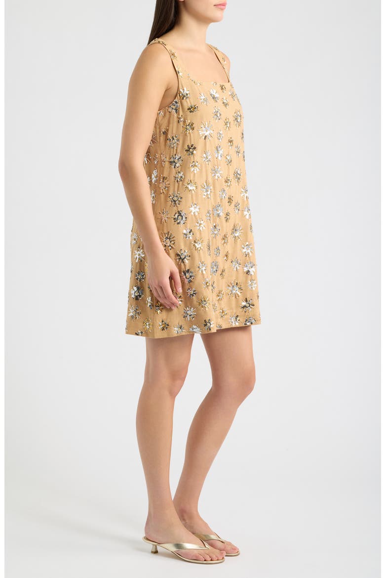 Tamala Sequin Shift Dress, Alternate, color, ICED LATTE SPARKLER