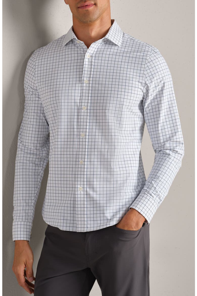 State of Mind Slim Fit Button-Up Shirt, Main, color, PACIFIC GREEN MINI WINDOWPANE