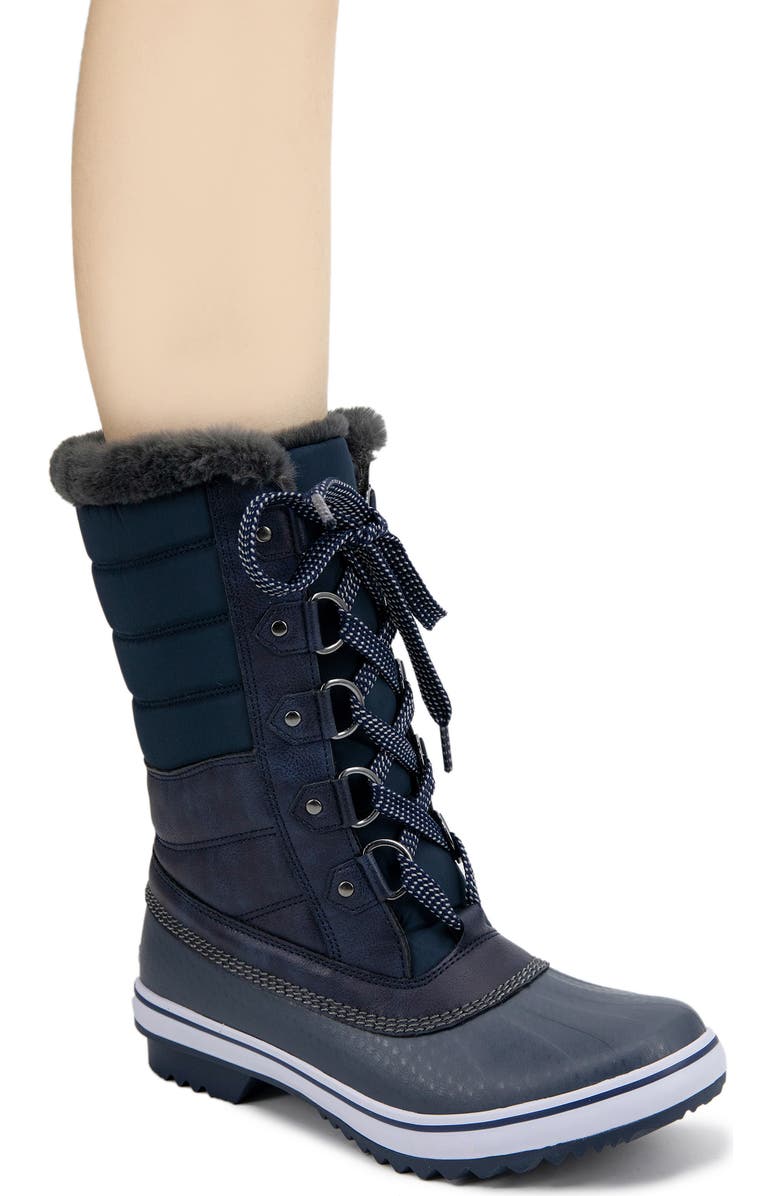JBU Siberia Waterproof Faux Fur Lined Boot, Alternate, color, Navy