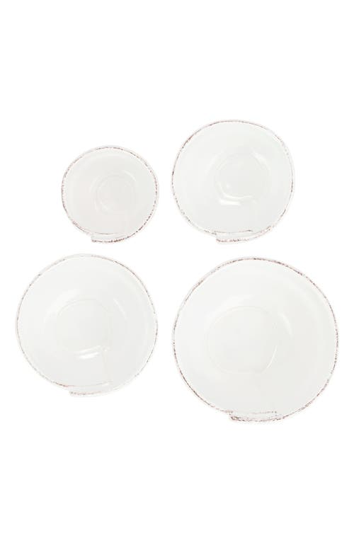 Vietri Lastra Holiday Set Of 4 Assorted Prep Bowls In White