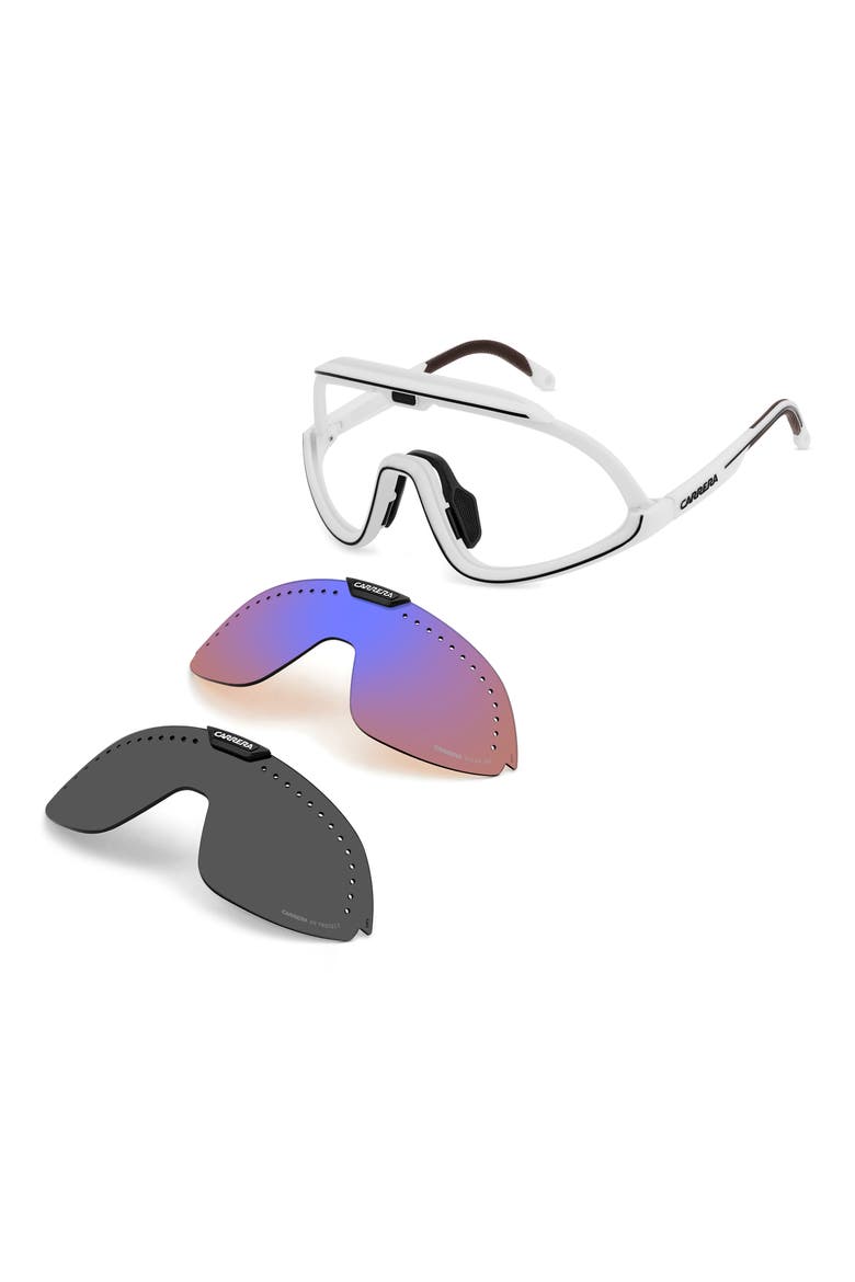 Special Edition C Sport 99mm Mask Sunglasses, Alternate, color, MATTE WHITE/ BLUE ML HC