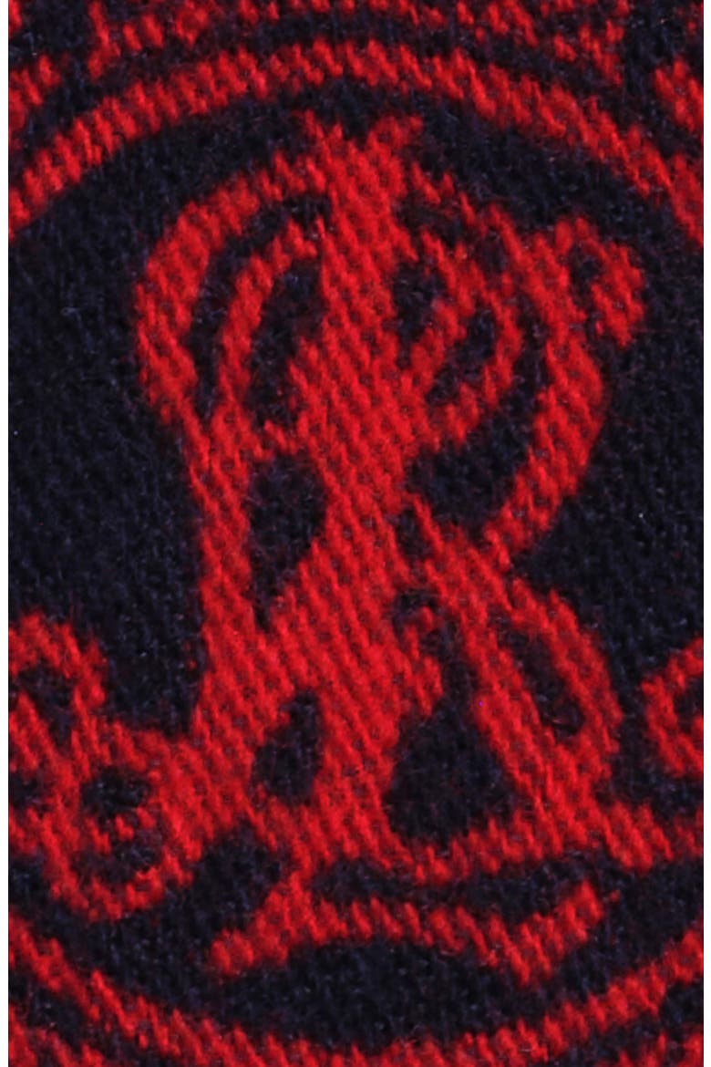 Crest Jacquard Wrap, Alternate, color, NAVY/ RED