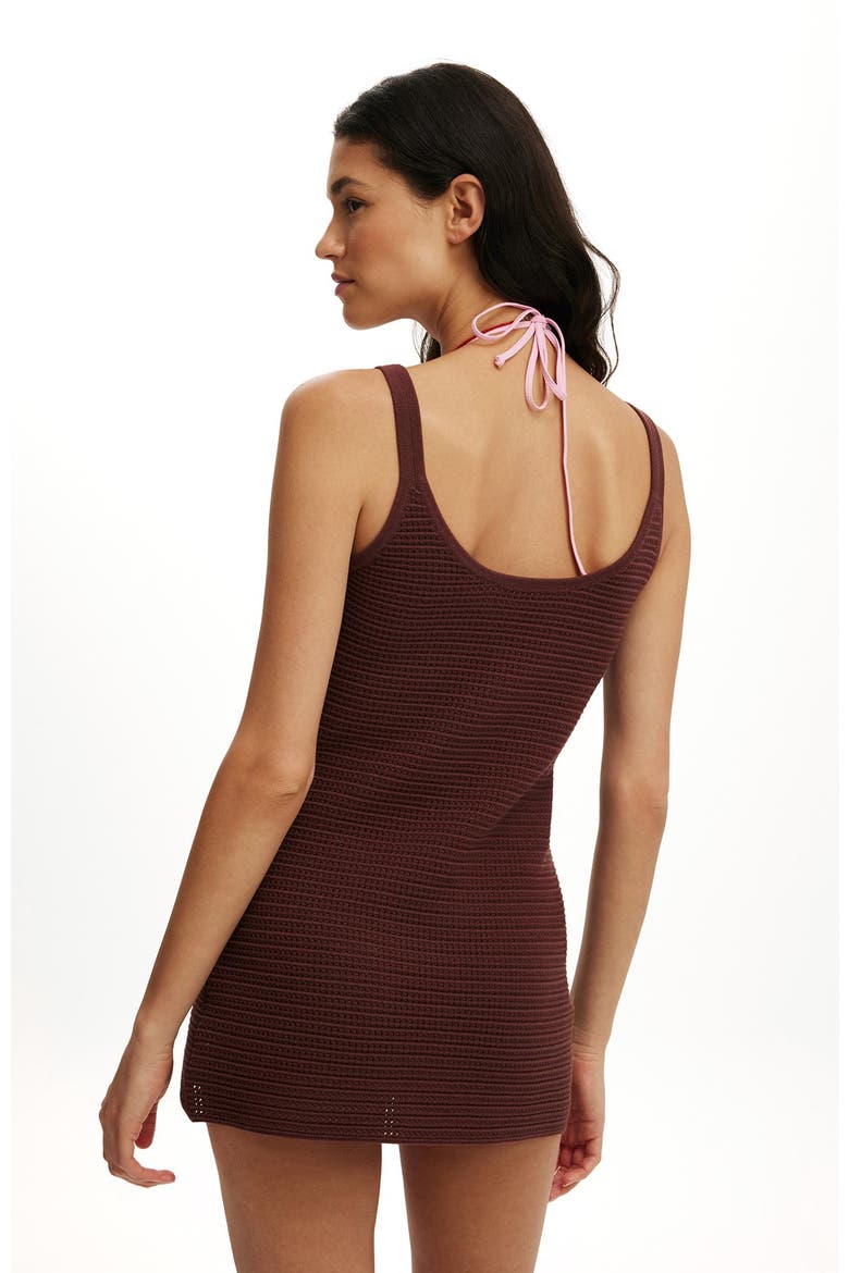 Women's Lenni Knit Mini Dress, Alternate, color, Espresso