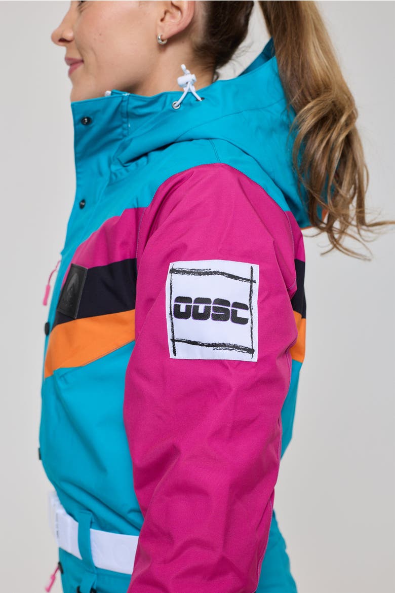 Exodus Shaped Women's Ski Suit, Alternate, color, Teal and scarlet