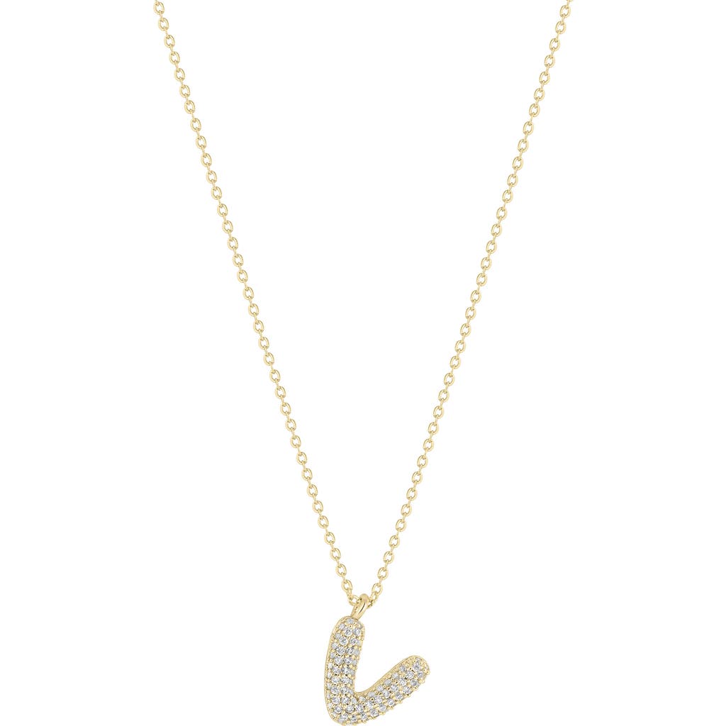 Electric Picks Bubble Letter Necklace In Gold - V