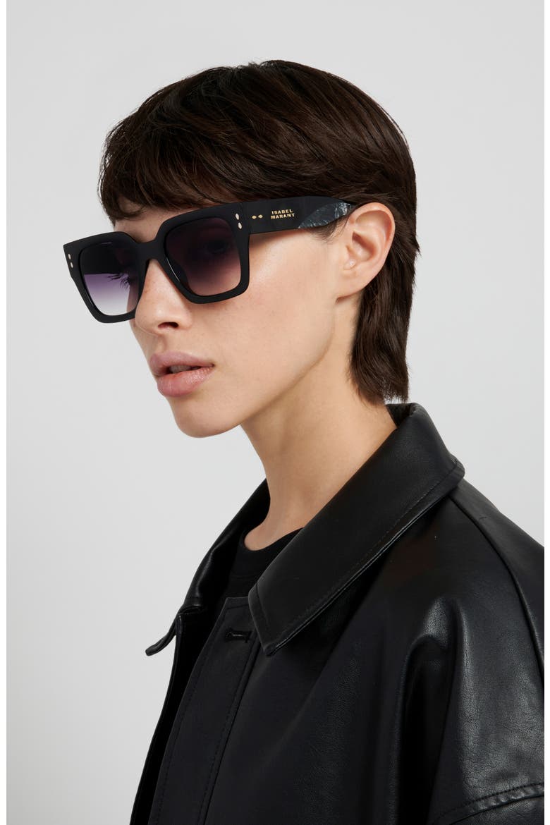 52mm Gradient Square Sunglasses, Alternate, color, BLACK MARBLE GREY/ VIOLET SF