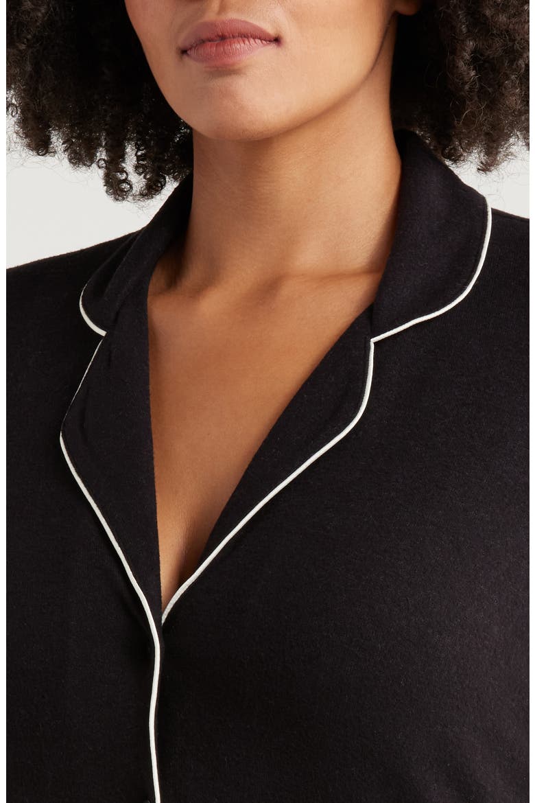 Brushed Hacci Pajamas, Alternate, color, BLACK