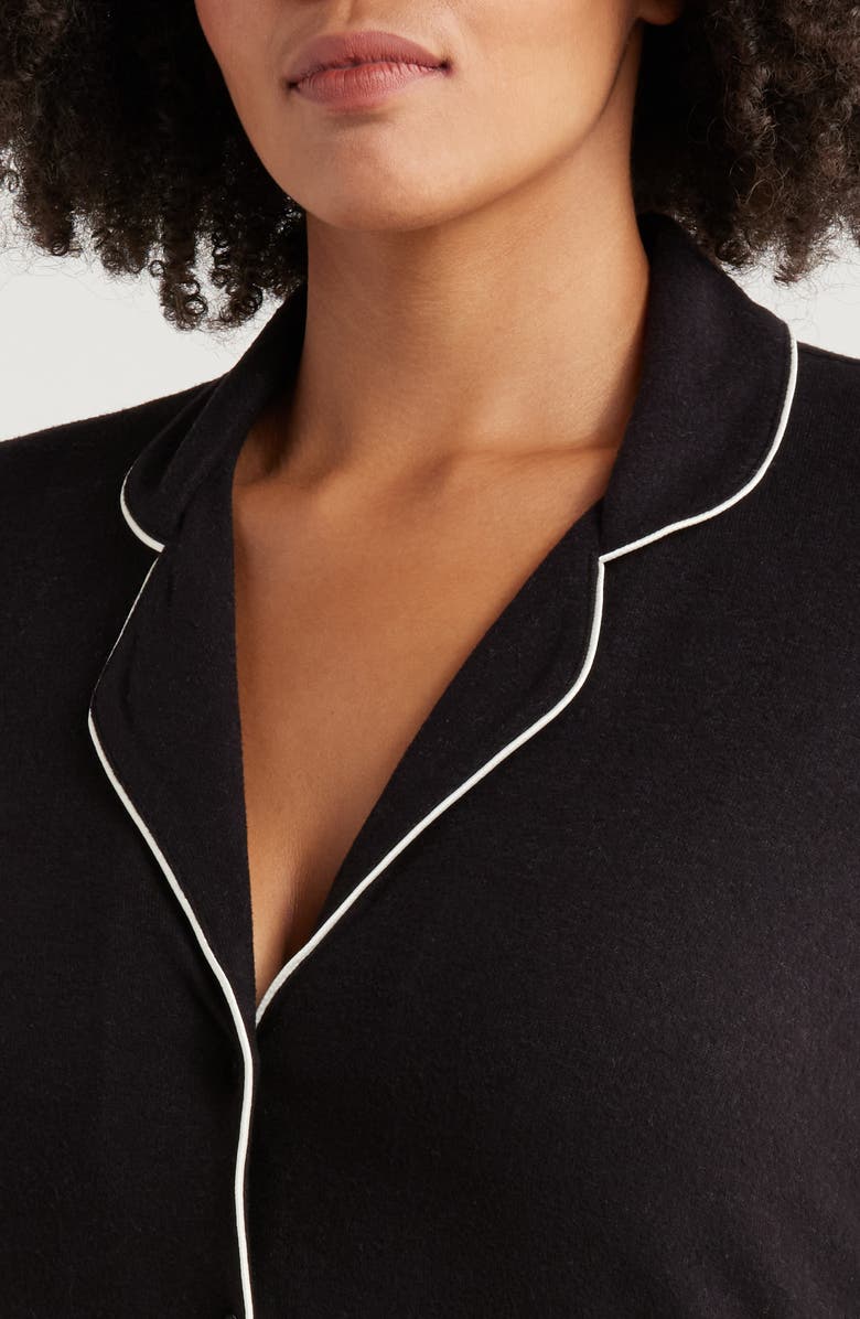 Nordstrom Brushed Hacci Pajamas, Alternate, color, Black