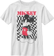 Mickey & Friends Boy's Mickey & Friends Checkered Mad Pose  Graphic T-Shirt