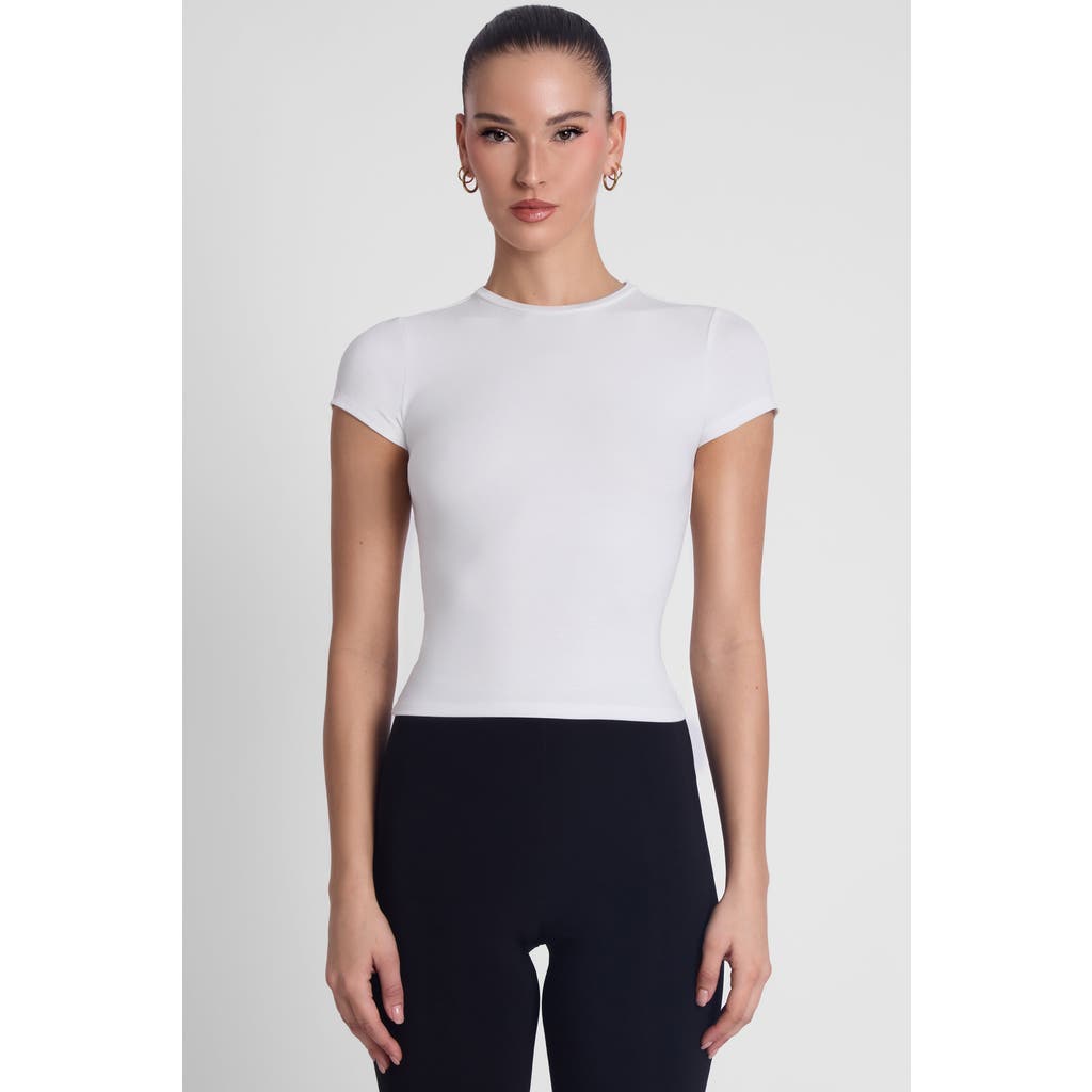 LEAU Everyday Jersey Short Sleeve Top in White at Nordstrom, Size Large/x-Large