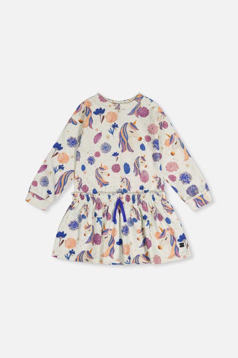 French Terry Long Sleeve Relaxed Dress