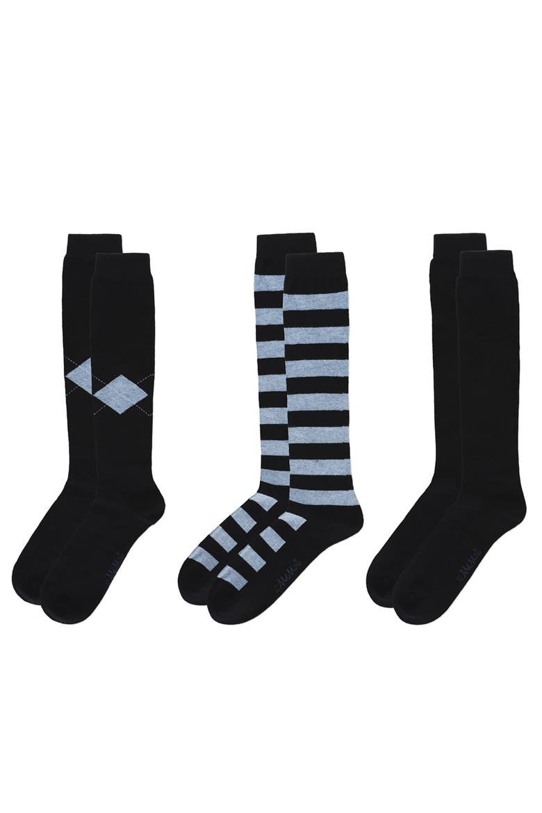 3 Pair Pack Soft Stripe Knee High Socks, Alternate, color, Navy