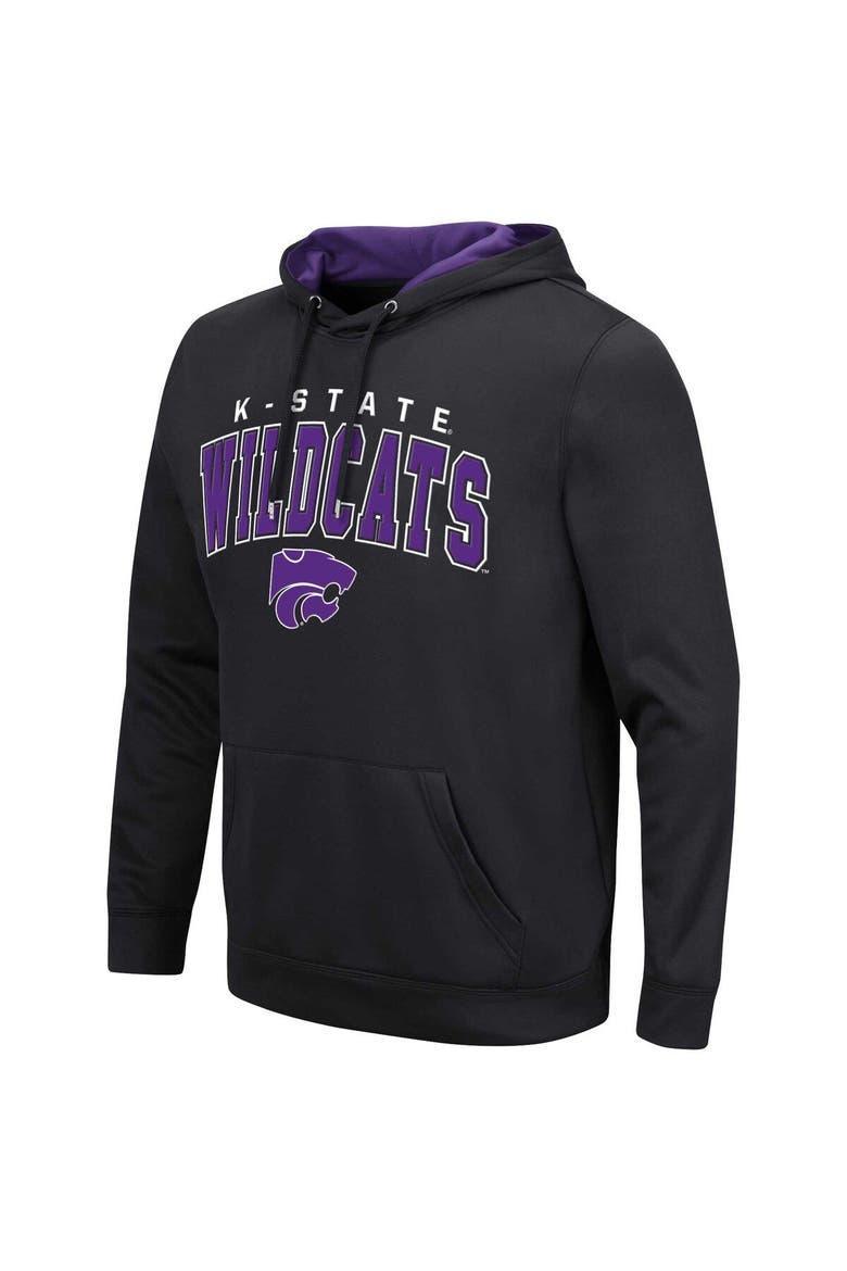 Men's Colosseum Black Kansas State Wildcats Resistance Pullover Hoodie, Alternate, color, Black