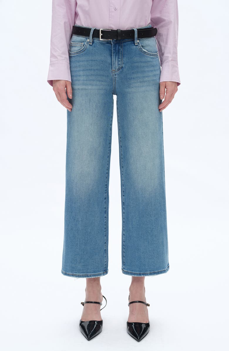 Bayeas Low Rise Ankle Wide Leg Jeans, Main, color, Retro Light Blue