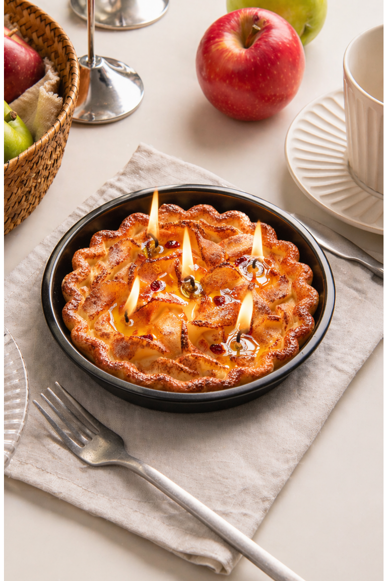 Apple Pie Candle, Alternate, color, Brown