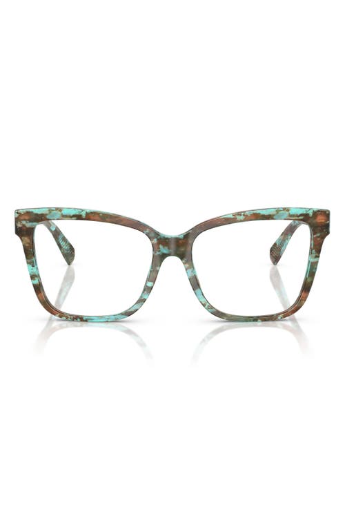 Tiffany & Co . 53mm Cat Eye Optical Glasses In Blue Havana